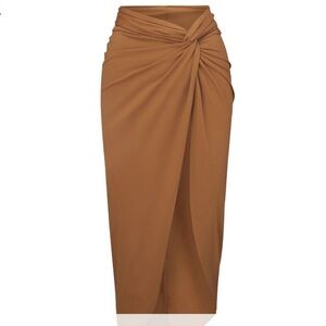 SKIMS Asymmetrical Tan Skirt